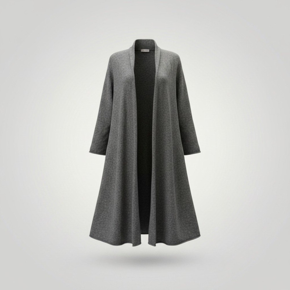 Neiman Marcus Cashmere Duster Cardigan Women 3X Gray Open Front Longline Sweater